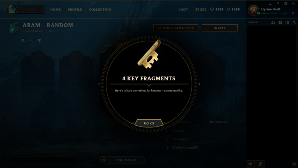 Key fragments are a small pieces of hextech keys. You will need 3 key fragments in order to forge a hextech key, and then open a hextech chest