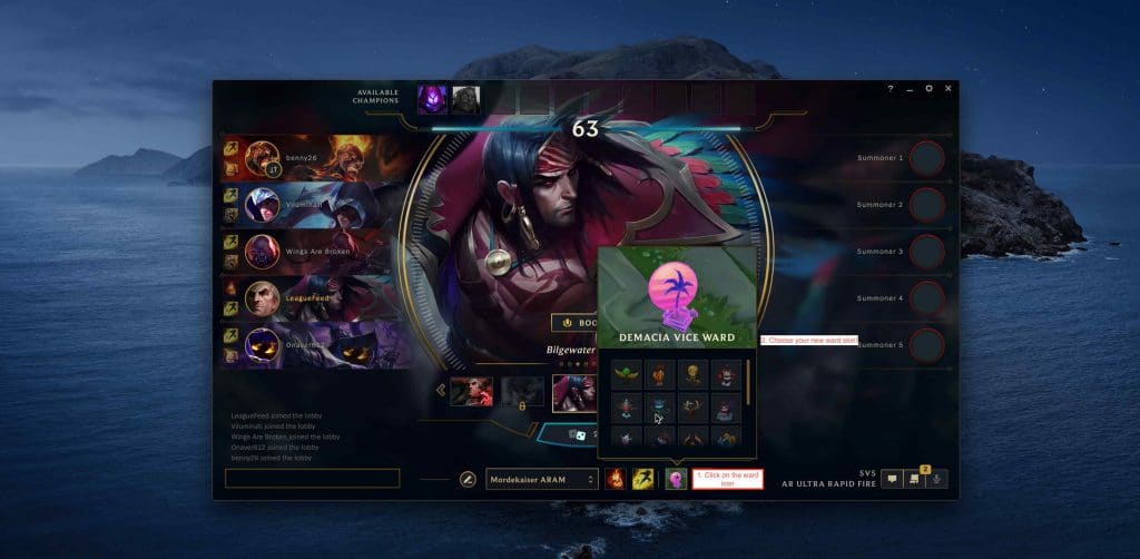 There's only one way that you can use in order to change wards in League of Legends. And that way happens in Champion Select. You can only change your LoL ward skins in champion select before the game starts! Here's how to do it: