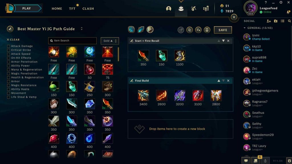 The Best Items For Jungle Master Yi