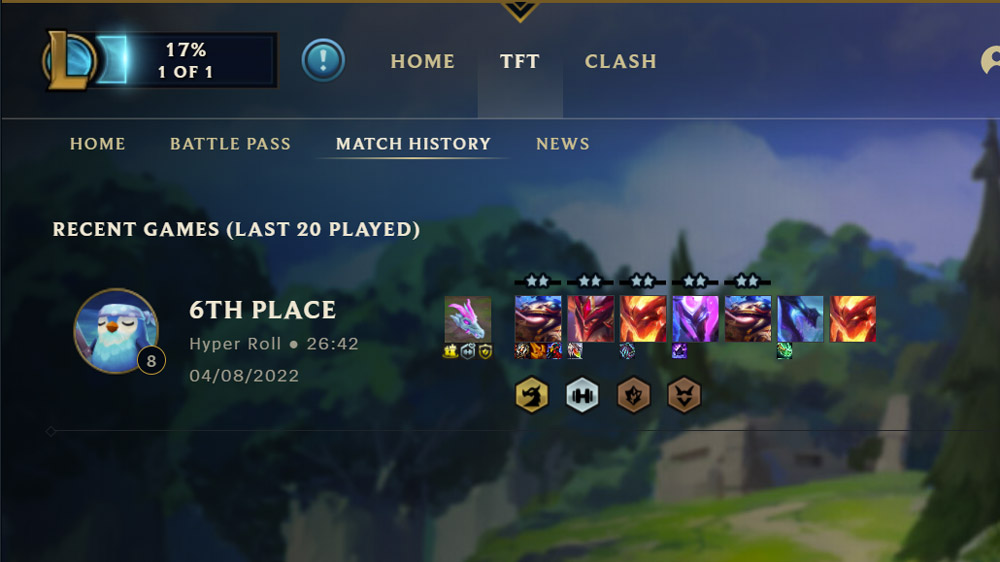 Check TFT Match History League Profile League of Legends