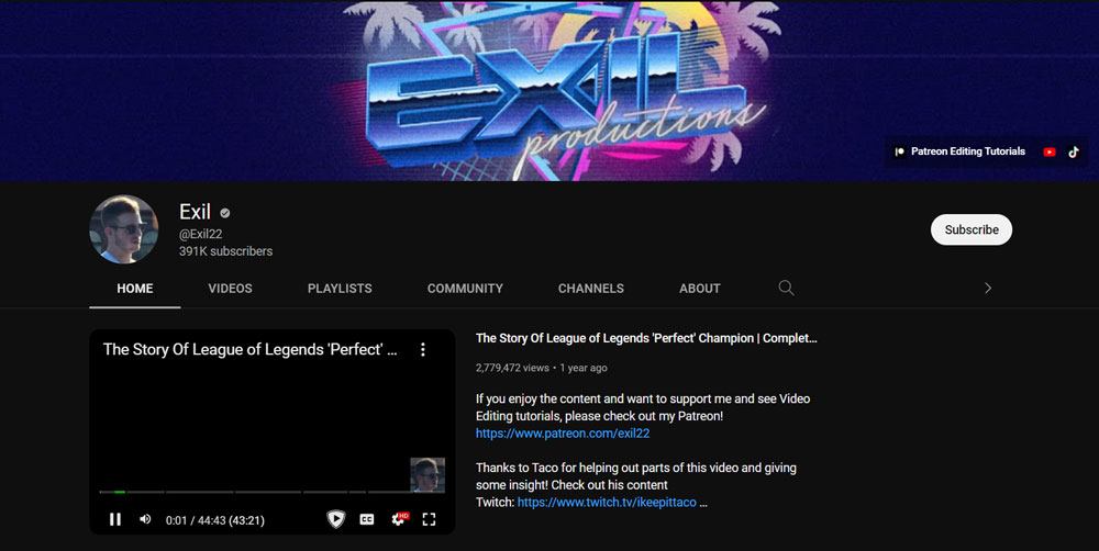 Top Best League of Legends YouTuber Exil