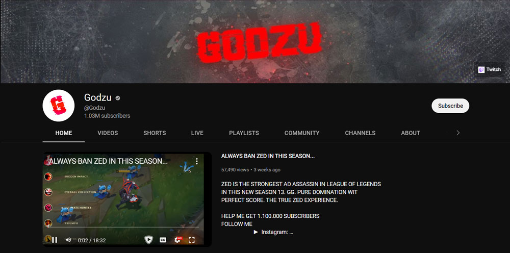 Top Best League of Legends YouTuber Godzu