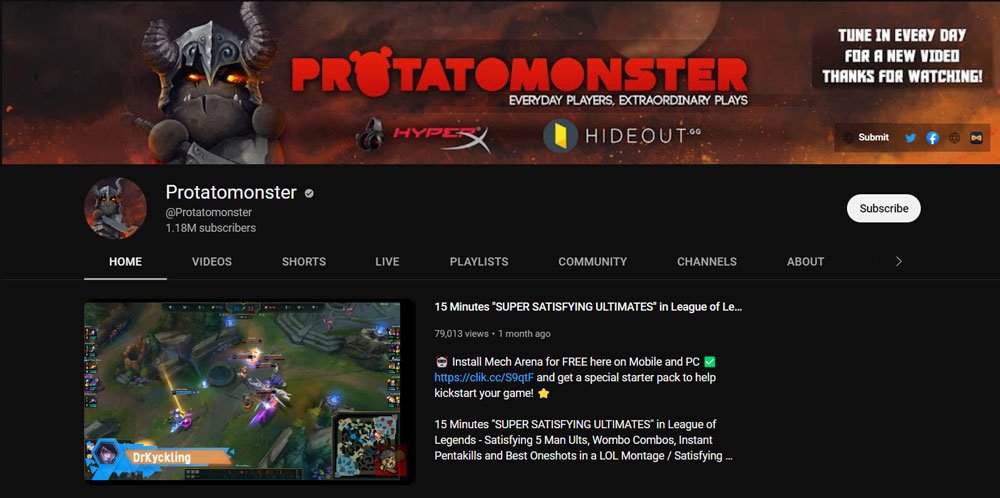 Top Best League of Legends YouTuber Protatomonster