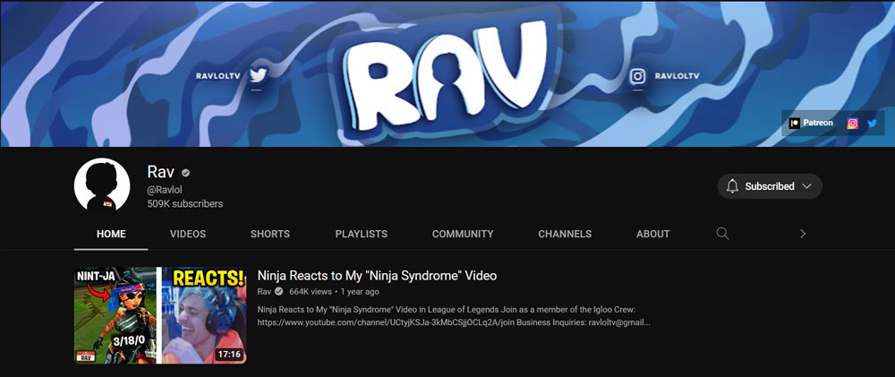 Top Best League of Legends YouTuber Rav