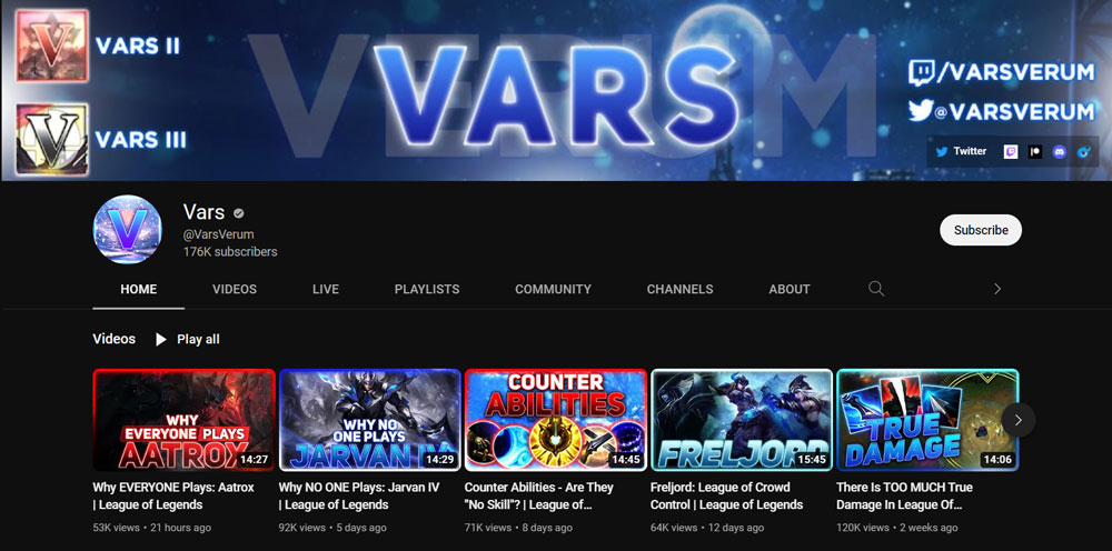 Top Best League of Legends YouTuber Vars